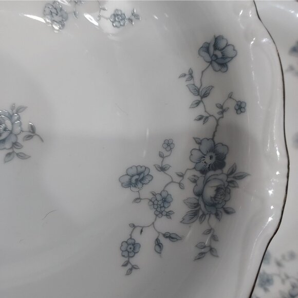 Johann Haviland Bavaria Germany Blue Garland Berry Bowl Silver Edge Vintage Lot3 - Picture 8 of 10